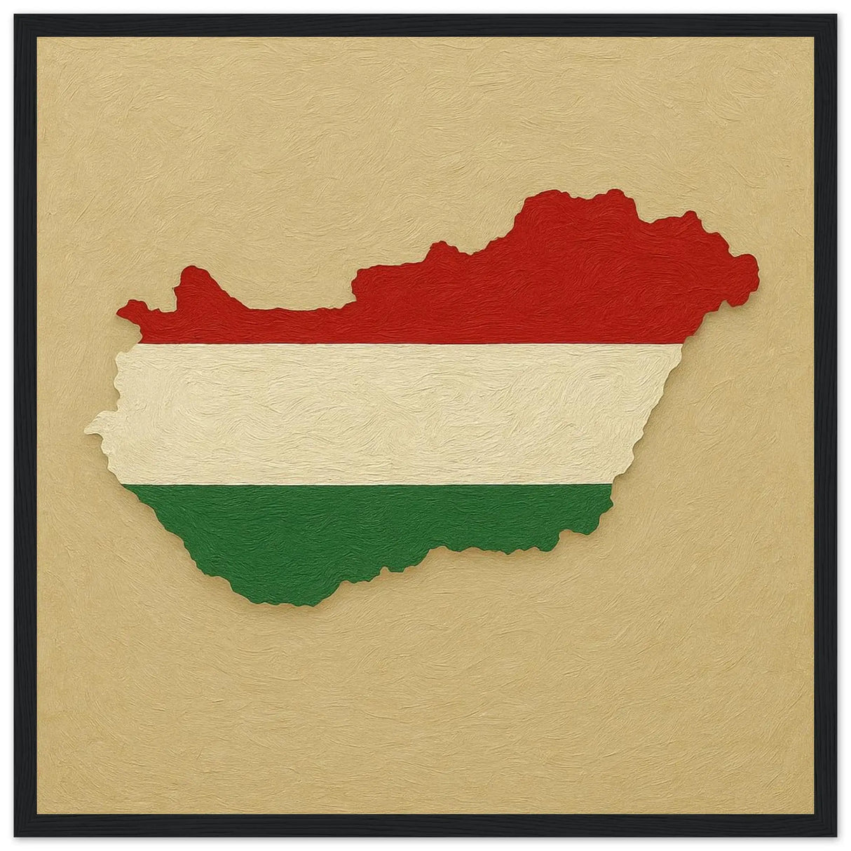 Cadre drapeau hongrie affiche encadrée bois décoratif