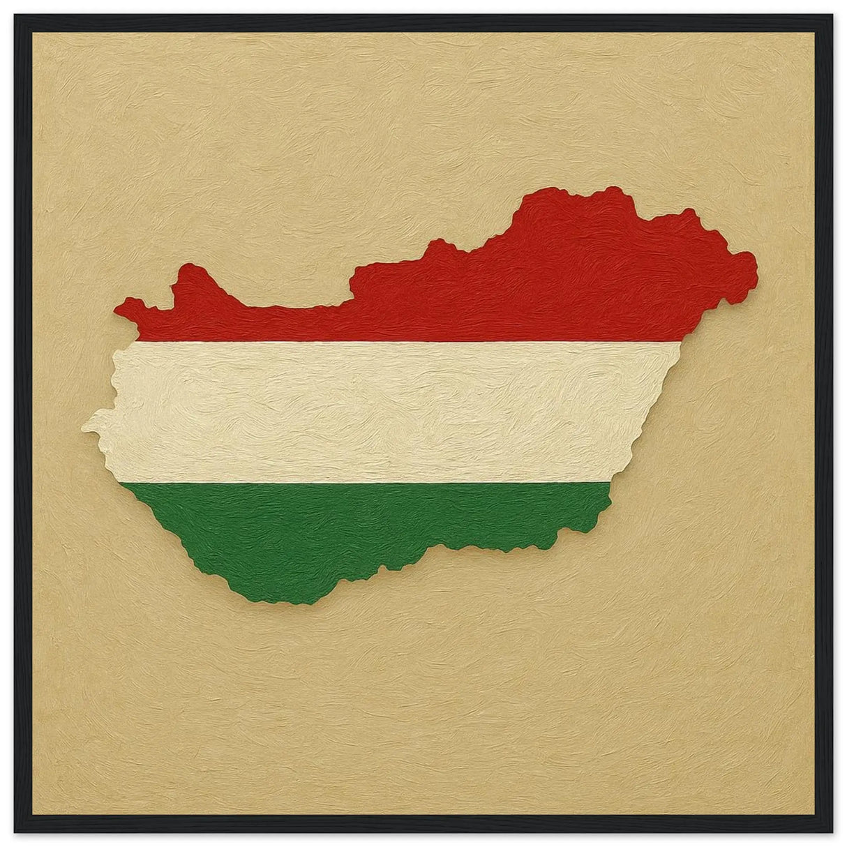 Cadre drapeau hongrie affiche encadrée bois décoratif