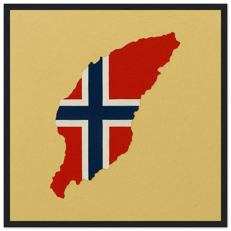 Cadre drapeau île bouvet en bois finition élégante