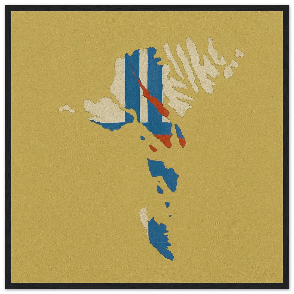 Cadre drapeau îles féroé bois décor élégant mural