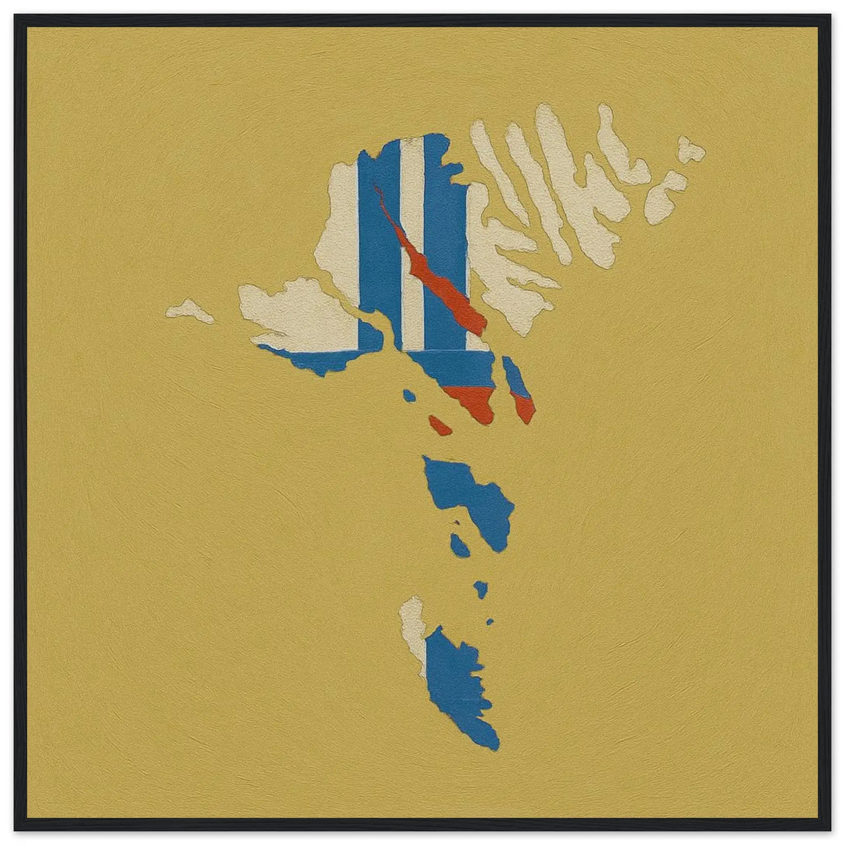 Cadre drapeau îles féroé bois décor élégant mural