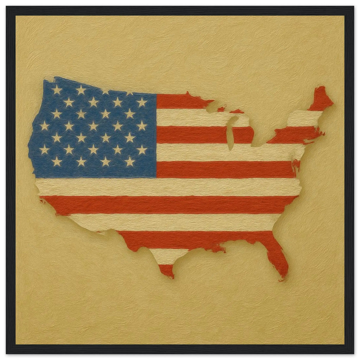 Cadre drapeau îles salomon bois finition décorative