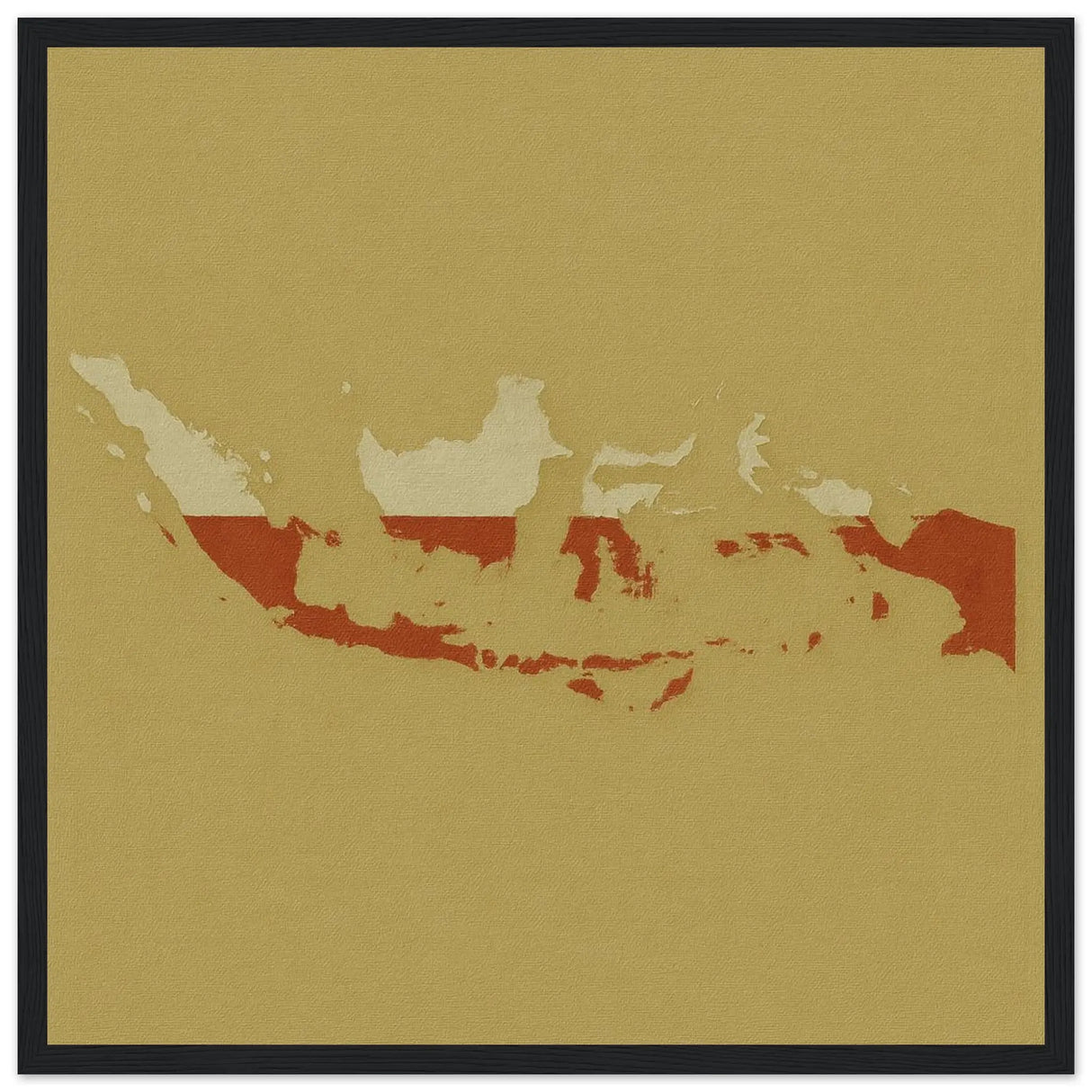 Cadre drapeau indonésie affiche encadrée bois décoratif