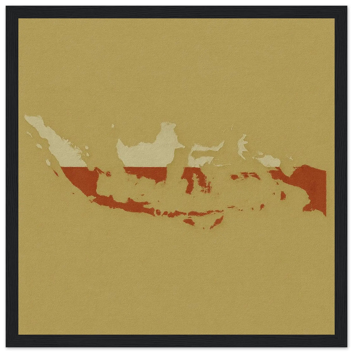 Cadre drapeau indonésie affiche encadrée bois décoratif