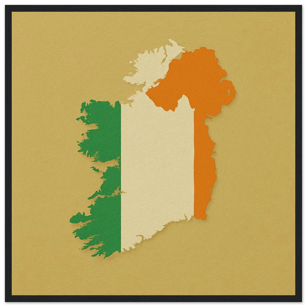 Cadre drapeau irlande affiche encadrée bois finition élégante