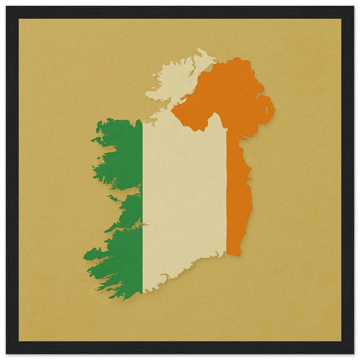Cadre drapeau irlande affiche encadrée bois finition élégante