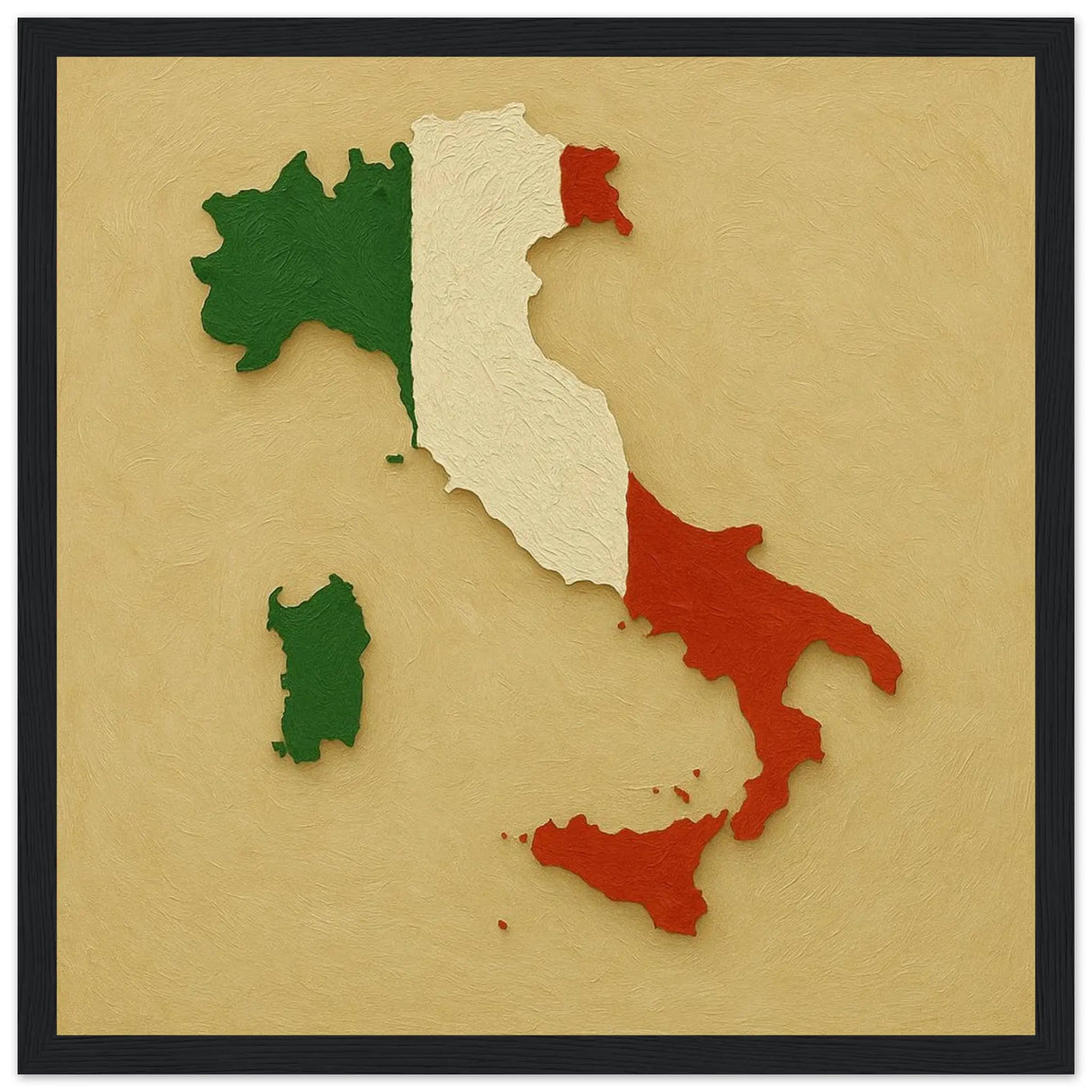 Cadre drapeau italie affiche encadrée bois décoratif