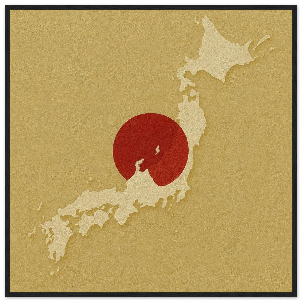 Cadre drapeau japon en bois affiche encadrée décoratif