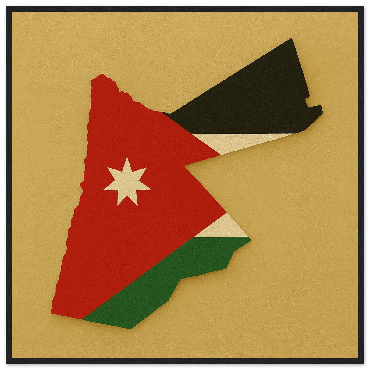 Cadre drapeau jordanie en bois affiche encadrée décorative