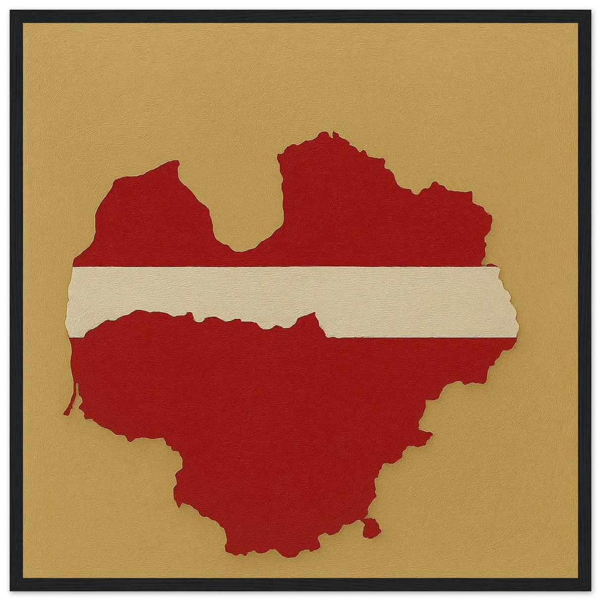 Cadre drapeau lettonie en bois affiche encadrée décoratif