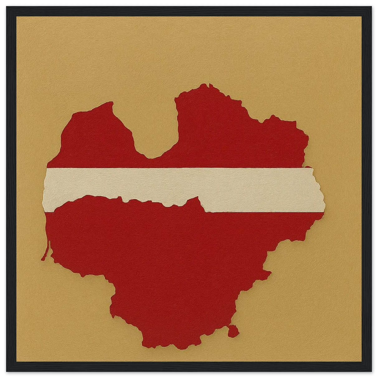 Cadre drapeau lettonie en bois affiche encadrée décoratif