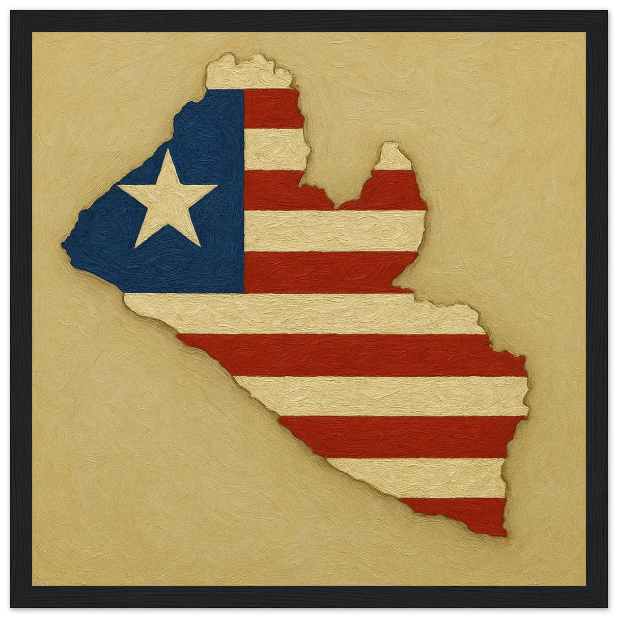 Cadre drapeau liberia affiche encadrée bois décoratif