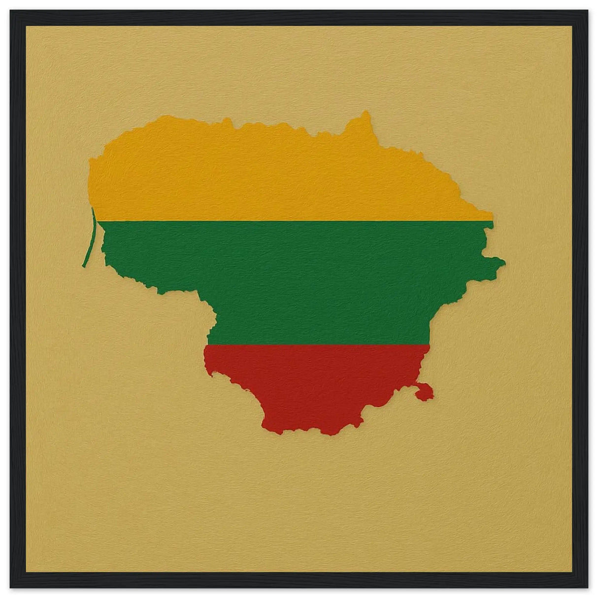 Cadre drapeau lituanie bois finition décorative élégante