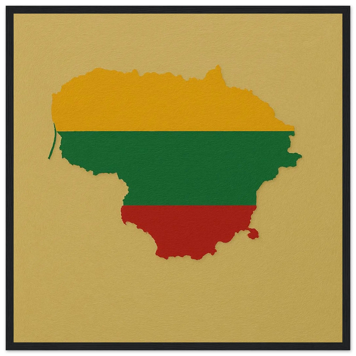 Cadre drapeau lituanie bois finition décorative élégante