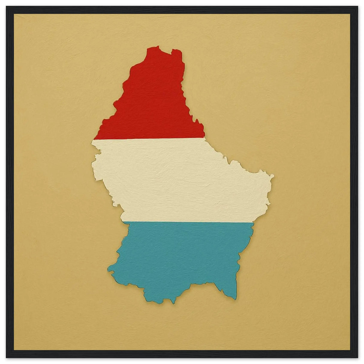 Cadre drapeau luxembourg en bois finition élégante