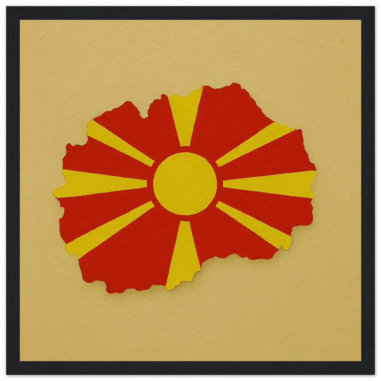 Cadre drapeau macédoine du nord affiche encadrée bois