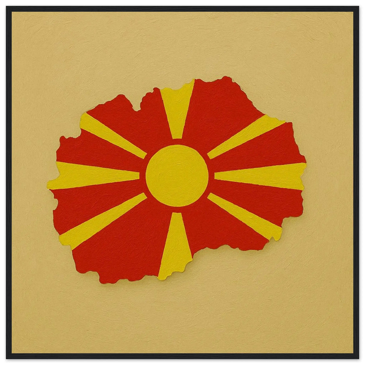 Cadre drapeau macédoine du nord affiche encadrée bois