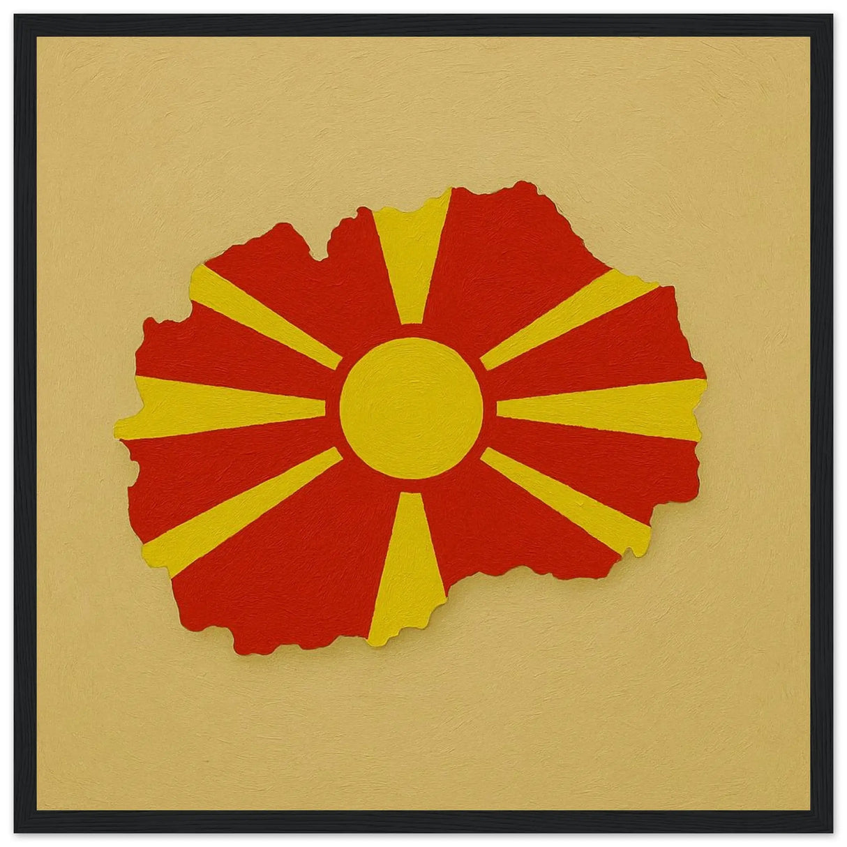 Cadre drapeau macédoine du nord affiche encadrée bois