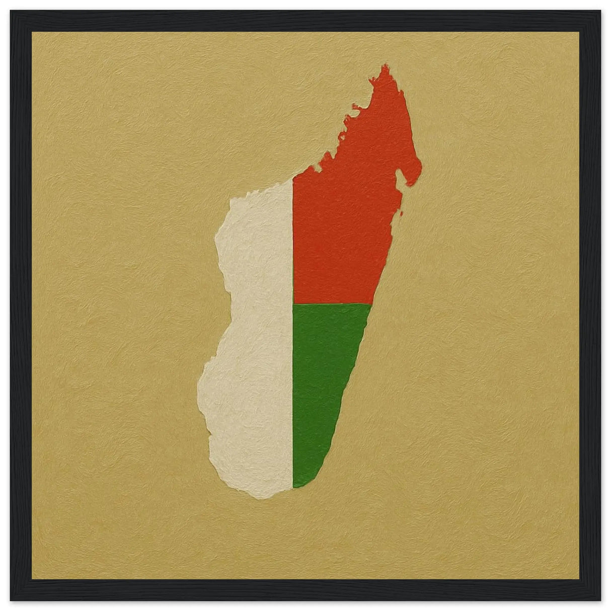 Cadre drapeau madagascar bois finition élégante décorative