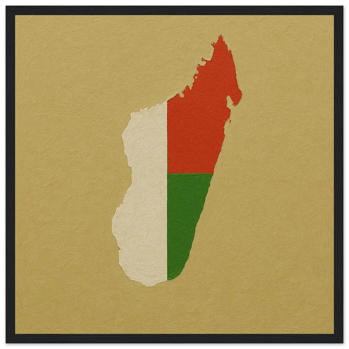 Cadre drapeau madagascar bois finition élégante décorative