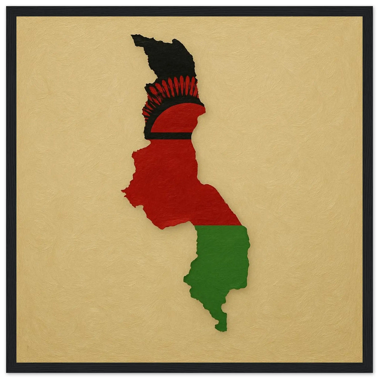 Cadre drapeau malawi en bois finition élégante décorative