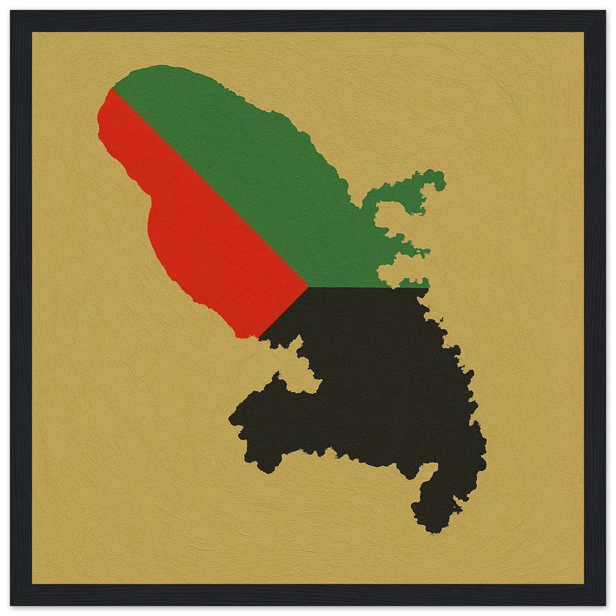 Cadre drapeau martinique affiche encadrée bois décoratif