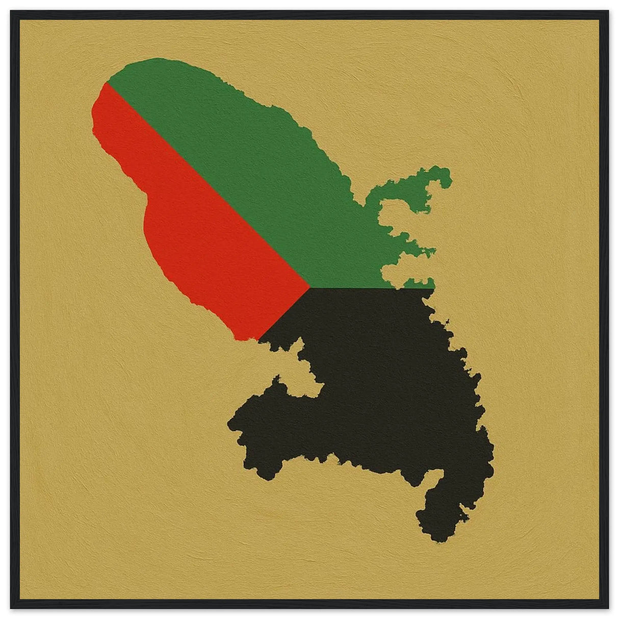 Cadre drapeau martinique affiche encadrée bois décoratif