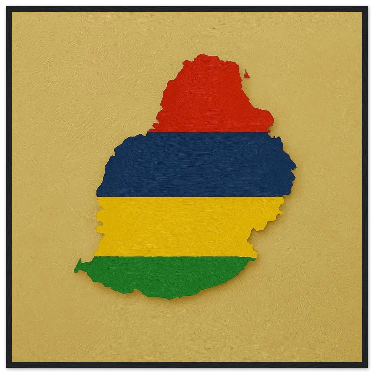 Cadre drapeau maurice affiche encadrée bois décoratif