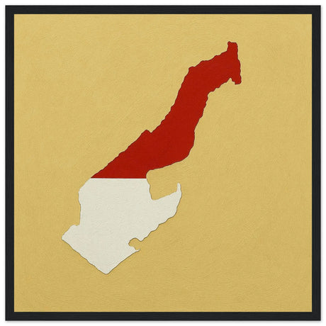 Cadre drapeau monaco en bois affiche encadrée décorative