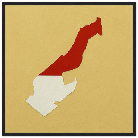 Cadre drapeau monaco en bois affiche encadrée décorative