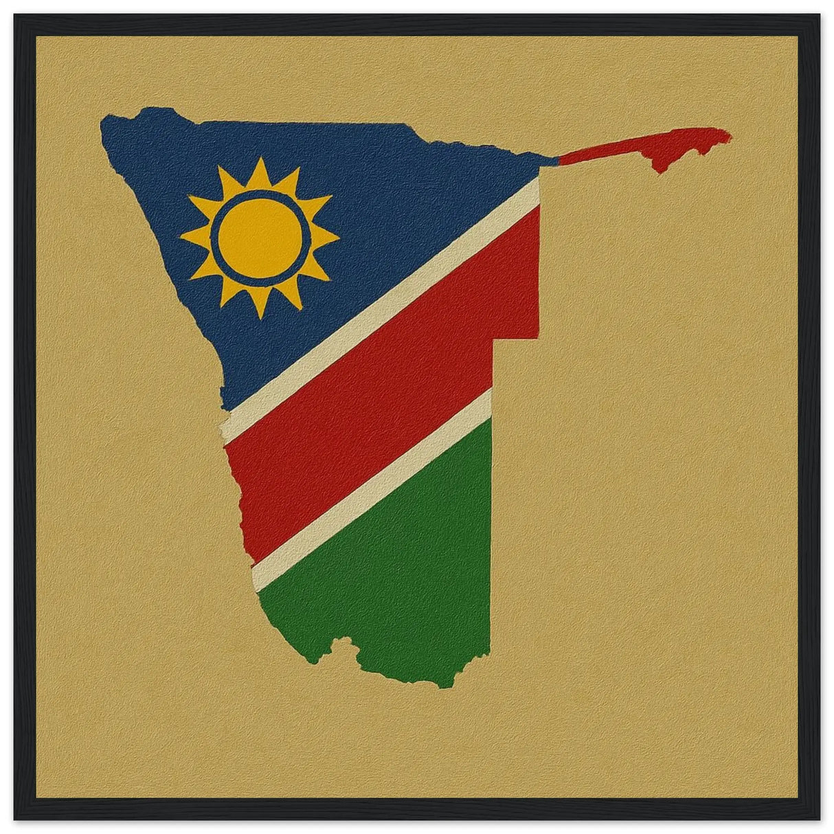 Cadre drapeau namibie en bois finition décorative