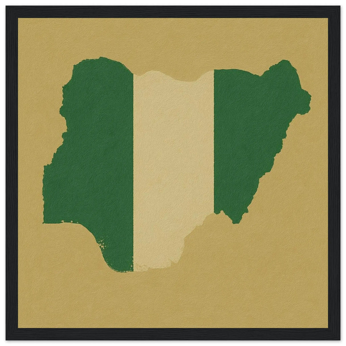 Cadre drapeau nigeria en bois affiche encadrée décorative