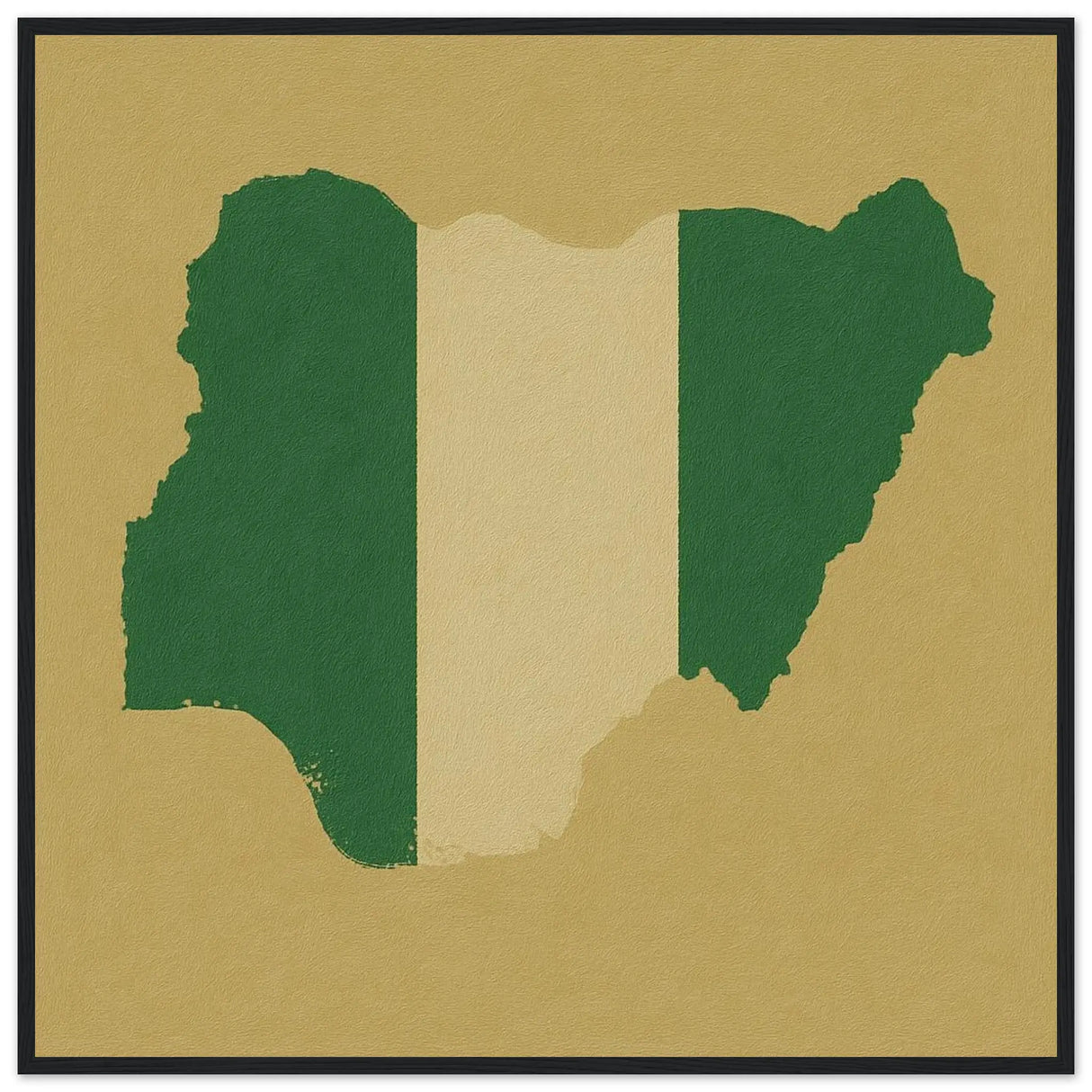Cadre drapeau nigeria en bois affiche encadrée décorative