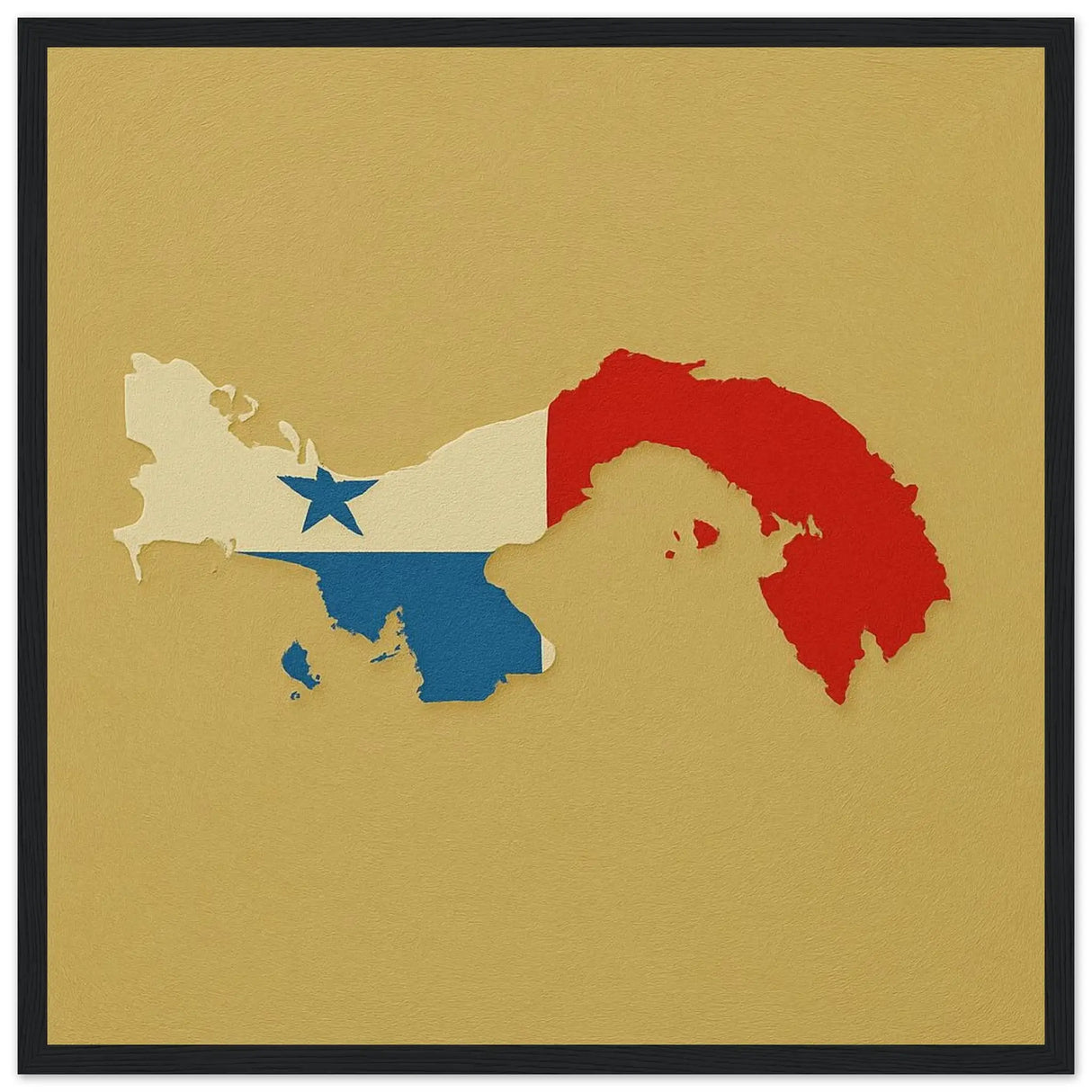 Cadre drapeau panama affiche encadrée bois décoratif