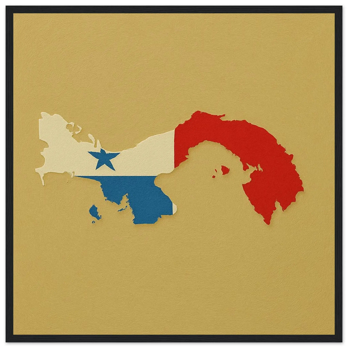 Cadre drapeau panama affiche encadrée bois décoratif