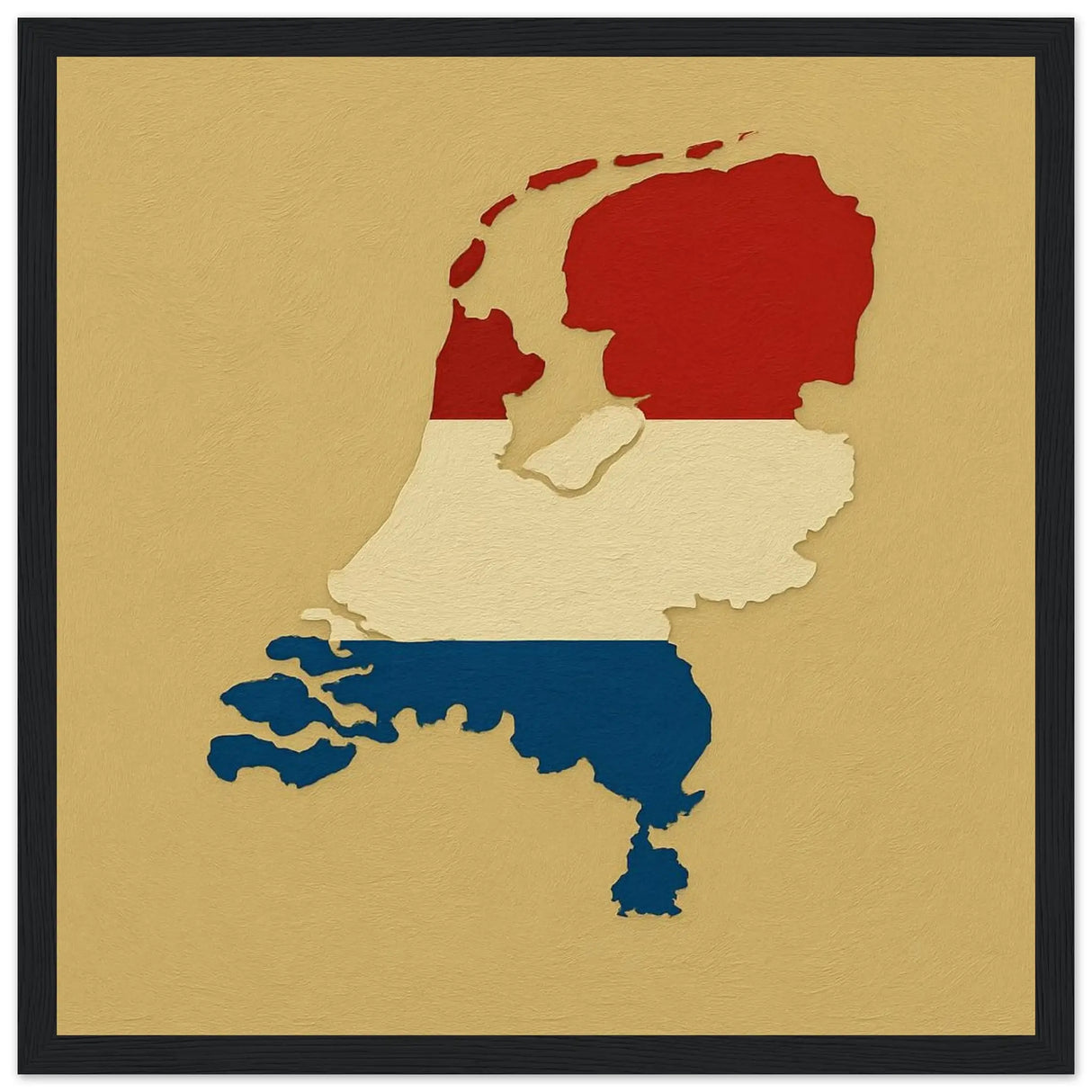 Cadre drapeau pays-bas en bois finition décorative