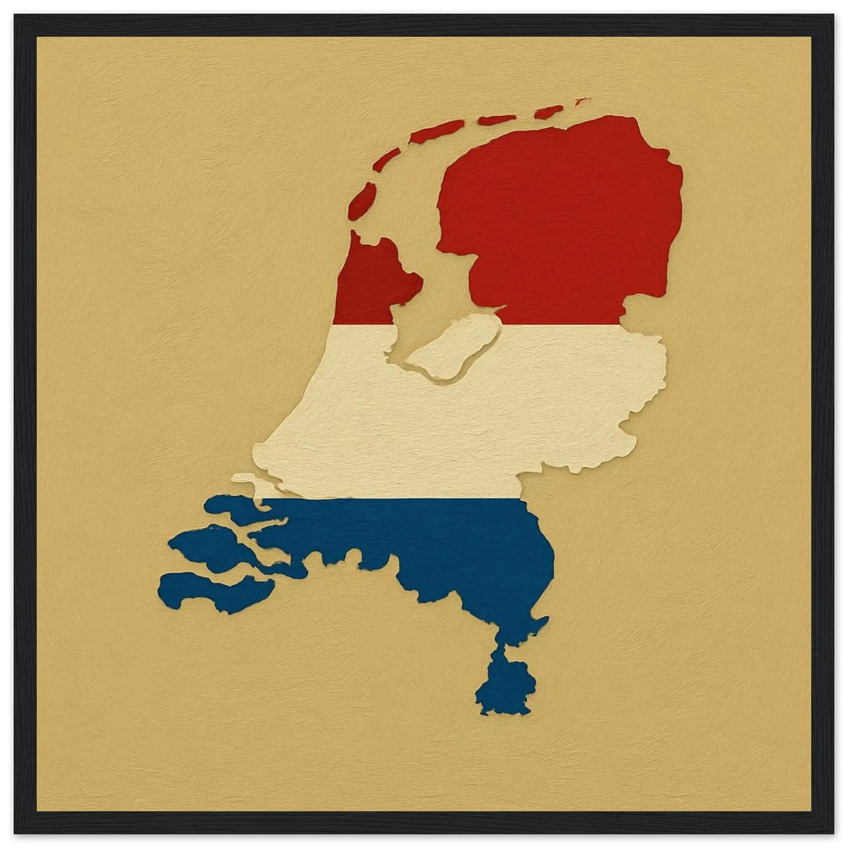 Cadre drapeau pays-bas en bois finition décorative