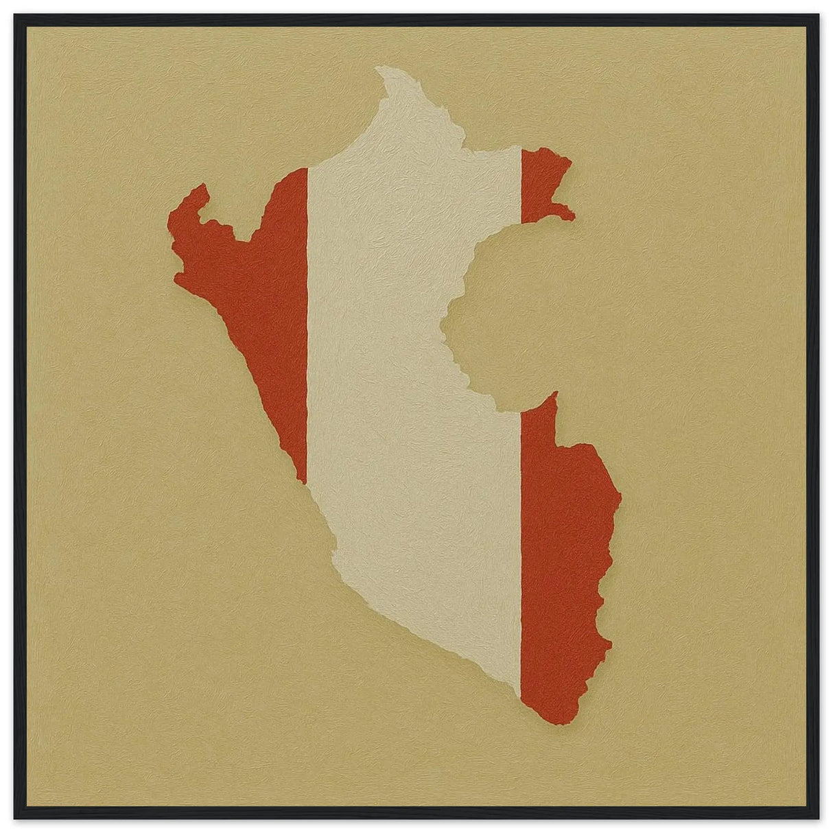 Cadre drapeau pérou en bois affiche encadrée décorative