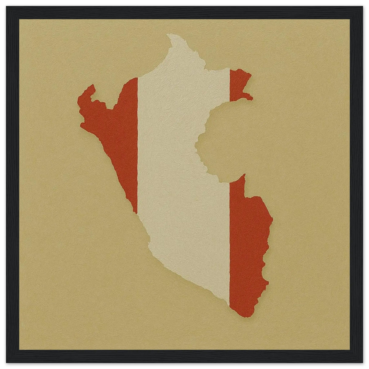 Cadre drapeau pérou en bois affiche encadrée décorative