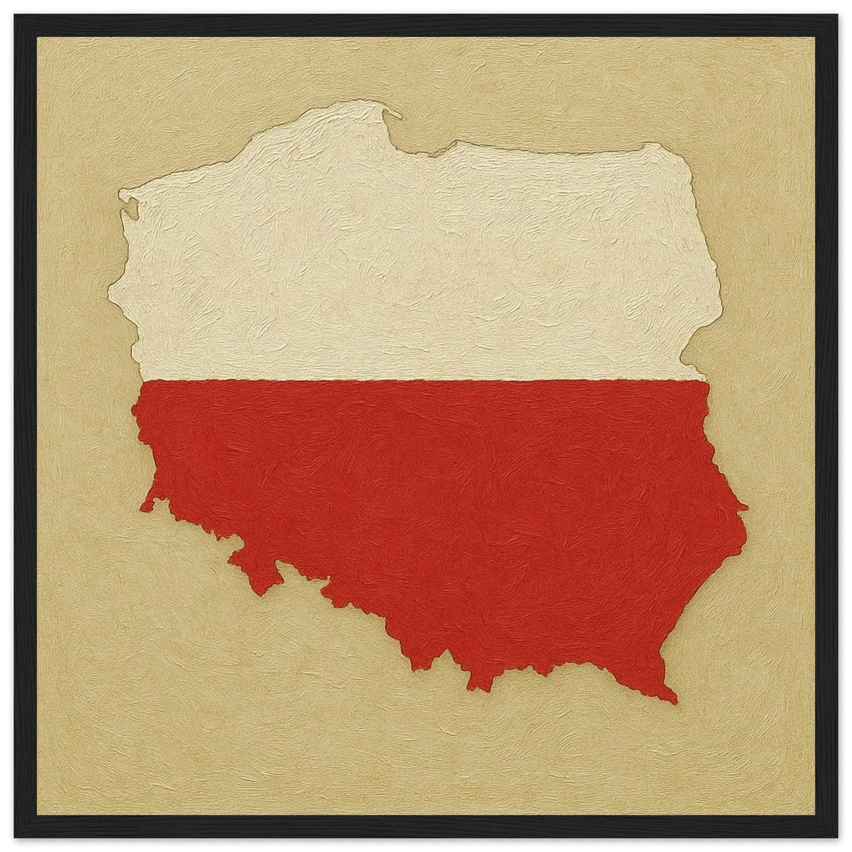 Cadre drapeau pologne en bois finition élégante décorative