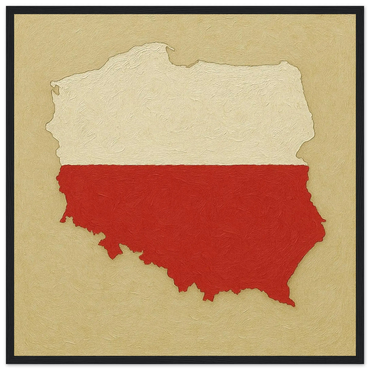 Cadre drapeau pologne en bois finition élégante décorative