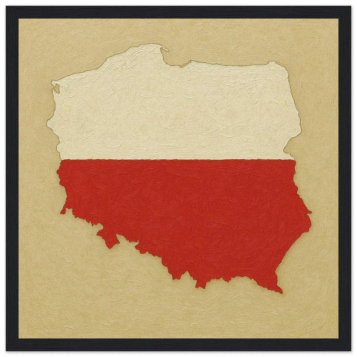 Cadre drapeau pologne en bois finition élégante décorative