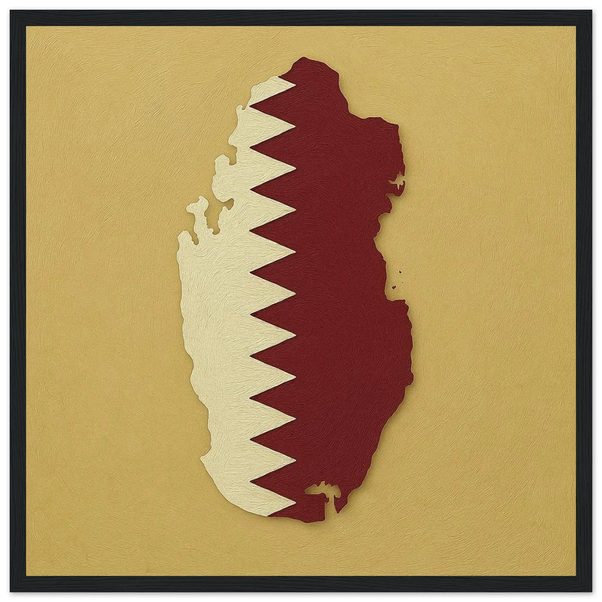 Cadre drapeau qatar affiche encadrée bois décoratif