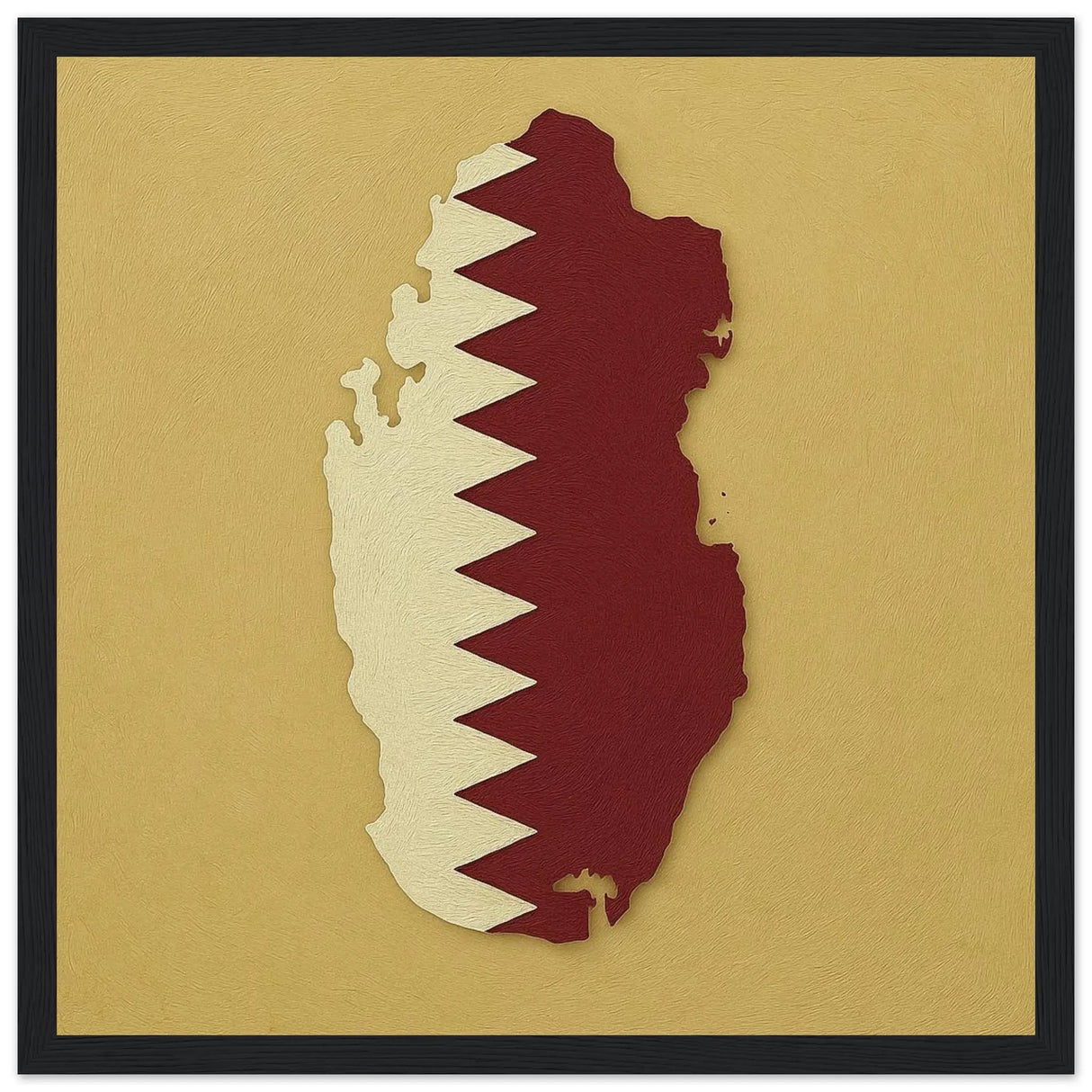 Cadre drapeau qatar affiche encadrée bois décoratif