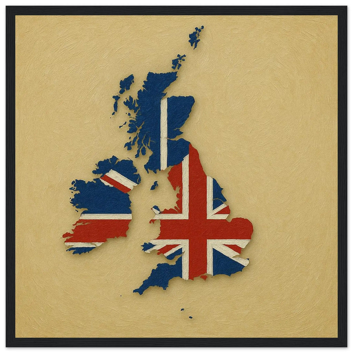 Cadre drapeau royaume-uni en bois finition décorative