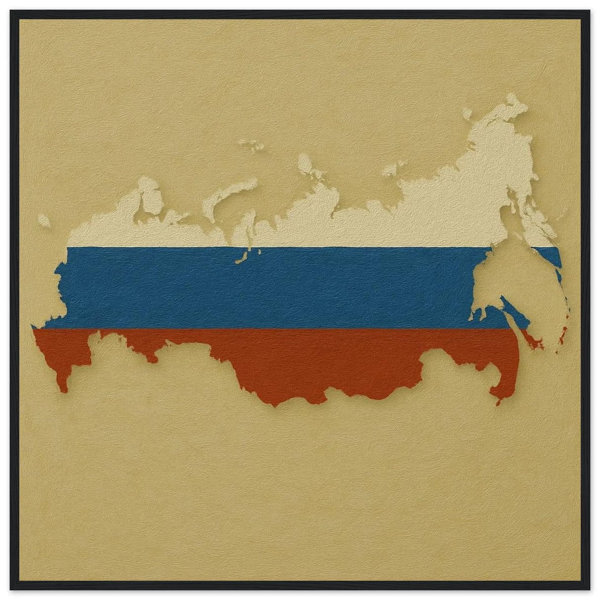 Cadre drapeau russie en bois affiche encadrée décorative
