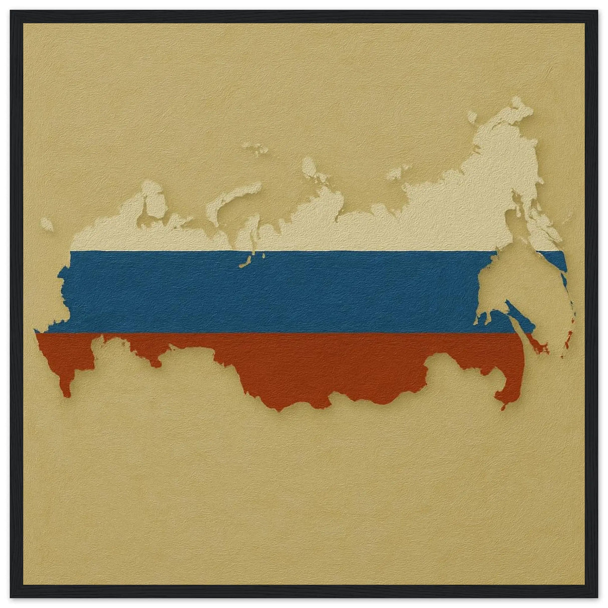 Cadre drapeau russie en bois affiche encadrée décorative