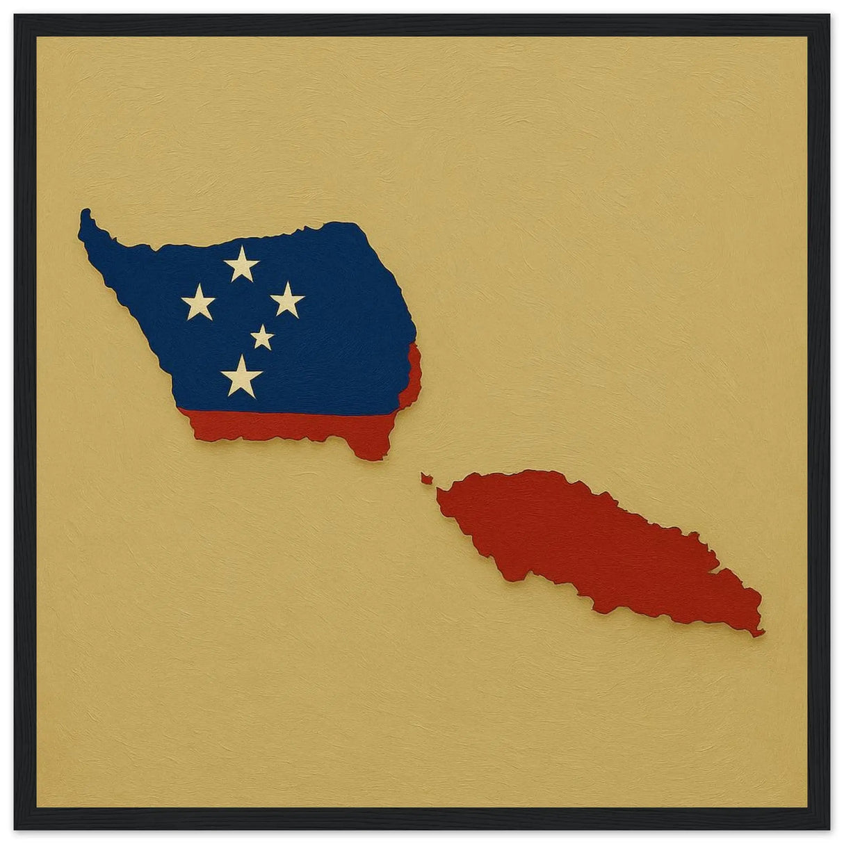 Cadre drapeau samoa en bois finition élégante décorative