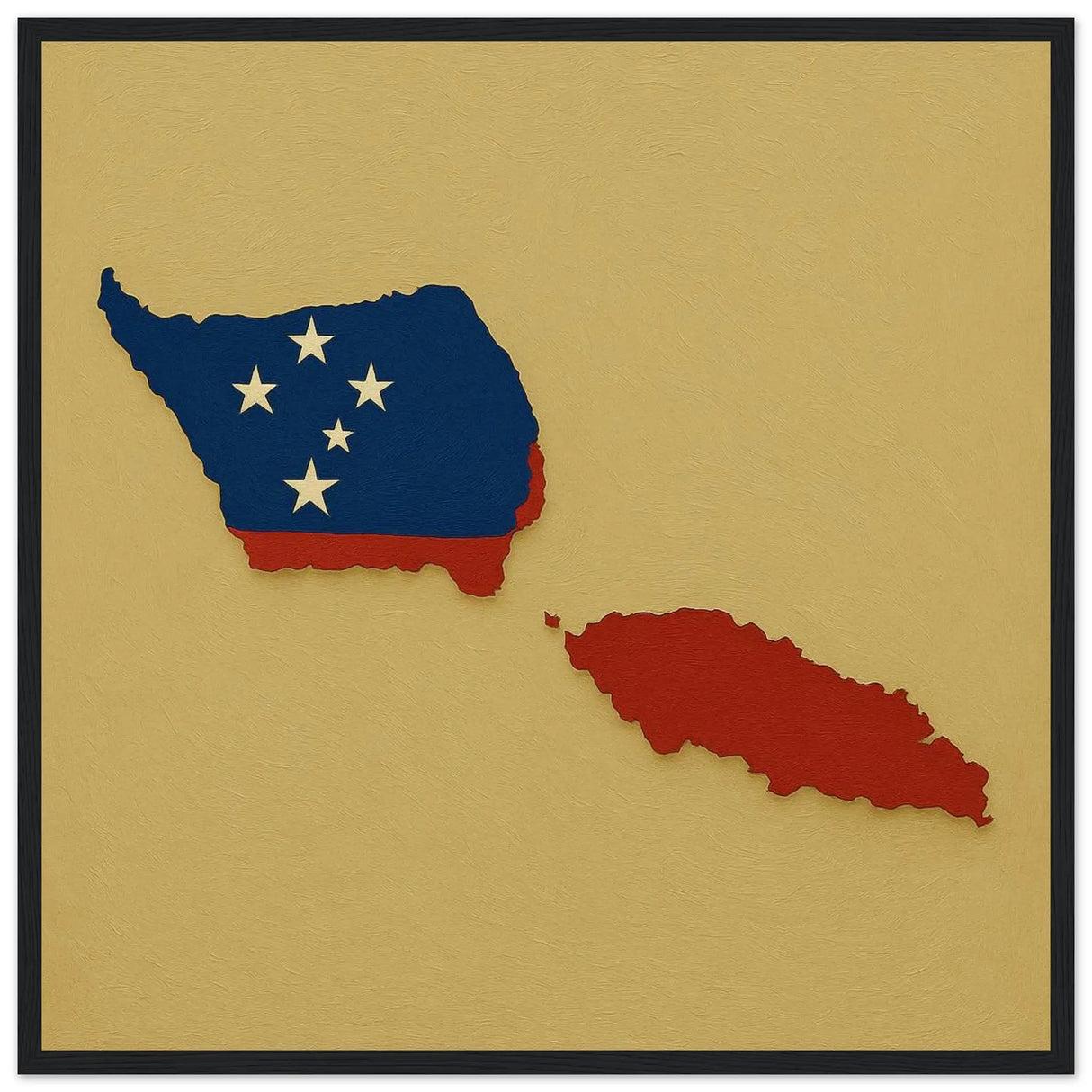 Cadre drapeau samoa en bois finition élégante décorative