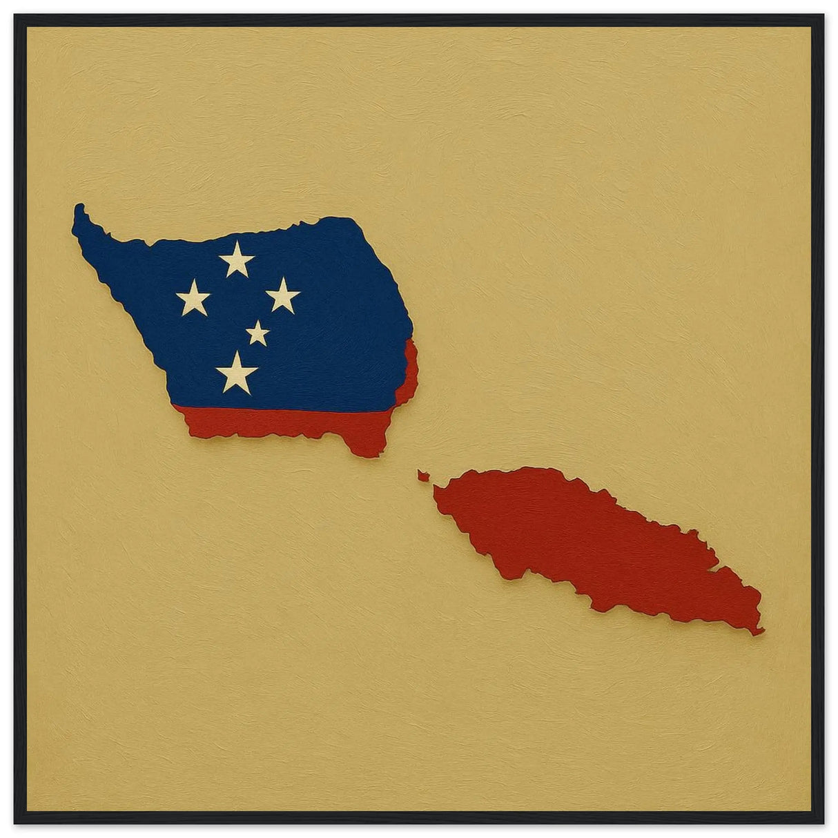 Cadre drapeau samoa en bois finition élégante décorative